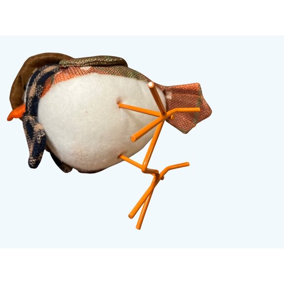 Harvest Autumn Fall Fabric Felt Bird Plaid Scarf Hat Holiday Decor - Picture 8 of 9